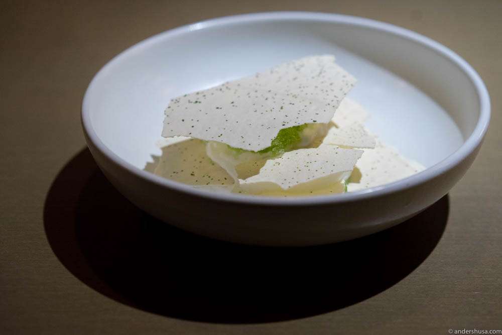 Cucumber, yogurt mousse, celery granita & lemon verbena