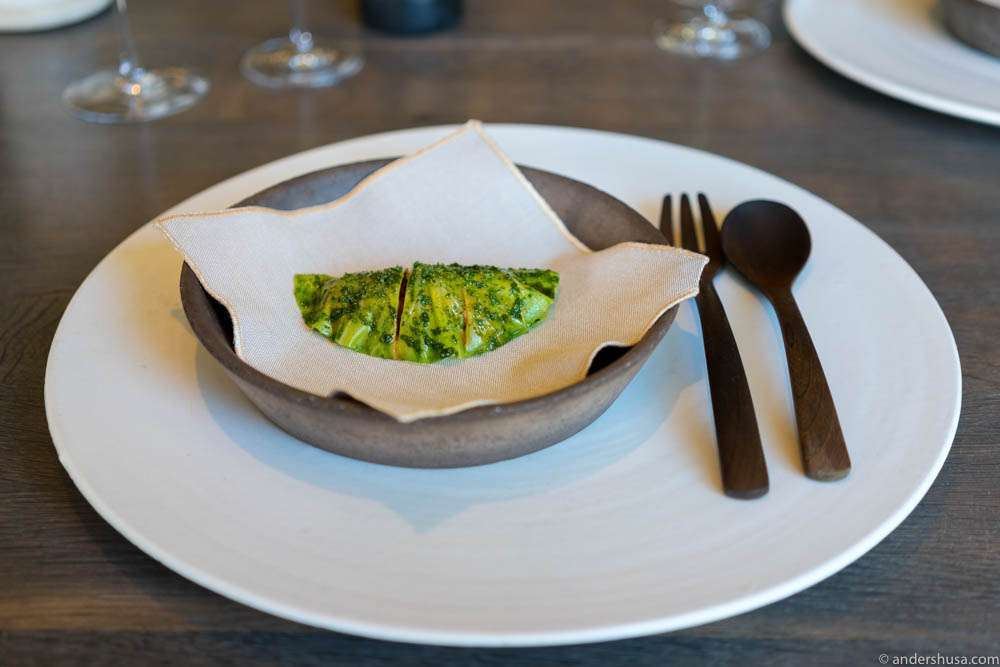 Sea urchin from the Faroe Islands and cabbage