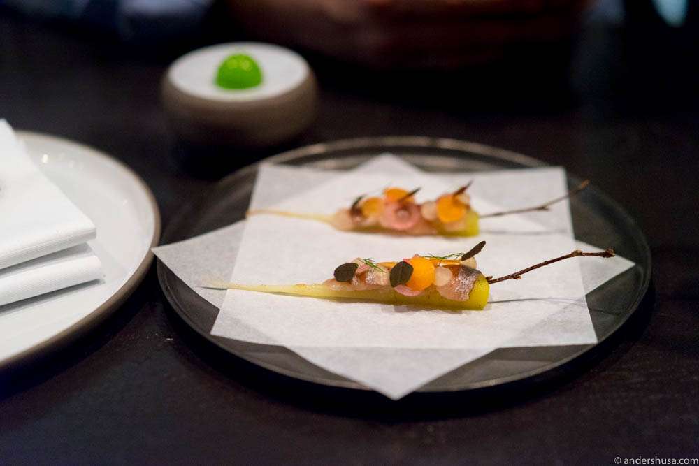 Sweet and pickled carrot & soused herring – "jomfrusild" at Re-Naa