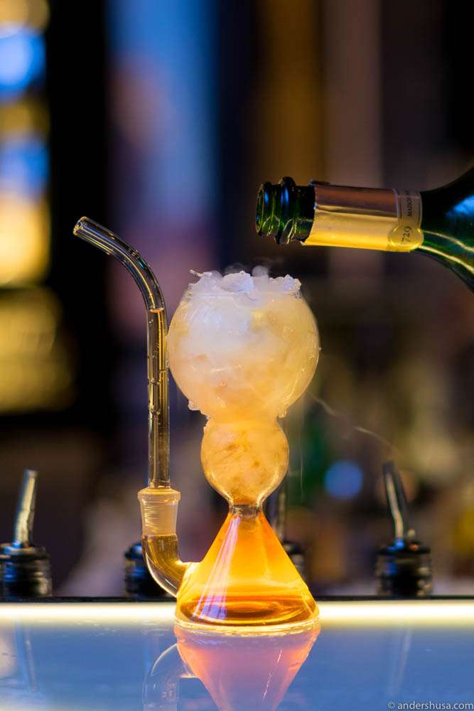 Hendricks / Becherovka / Vanilla Infused Sherry Blend / Cherry Vinegar Reduction / Champagne