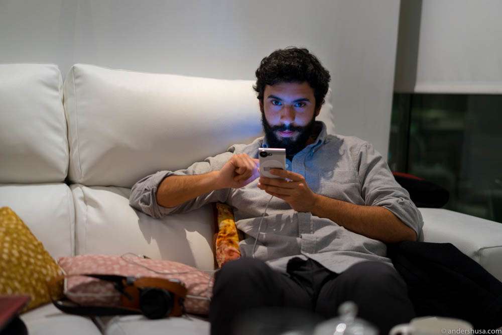 Miguel Andrade in the lounge of Quique Dacosta