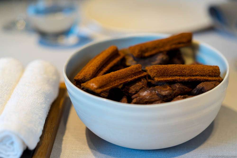 Bird's liver in chestnut and cinnamon. My favorite from the small bites
