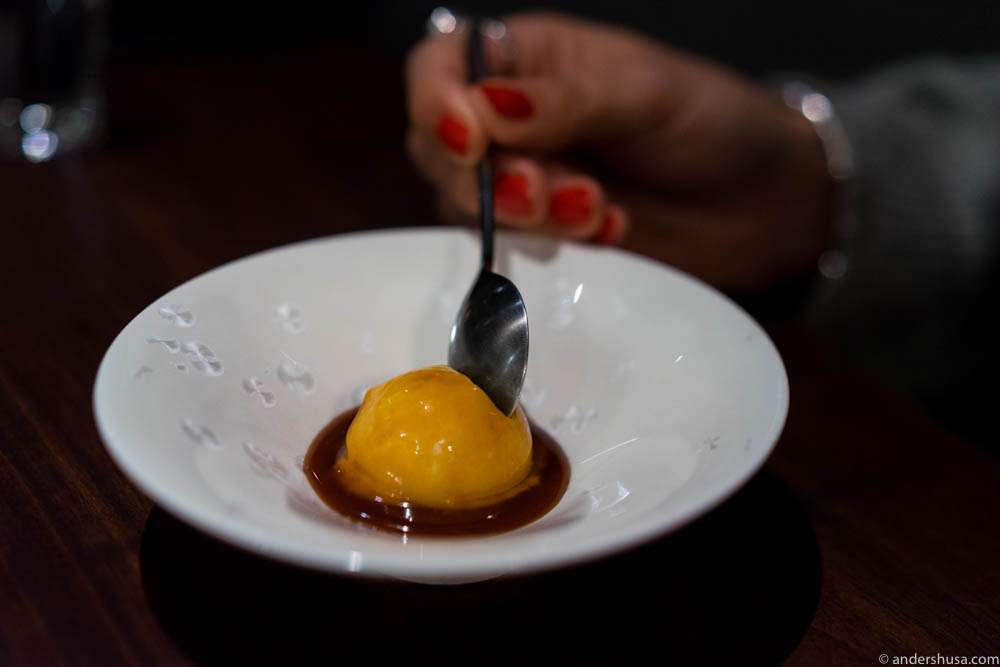 Smoked ice cream & caramel