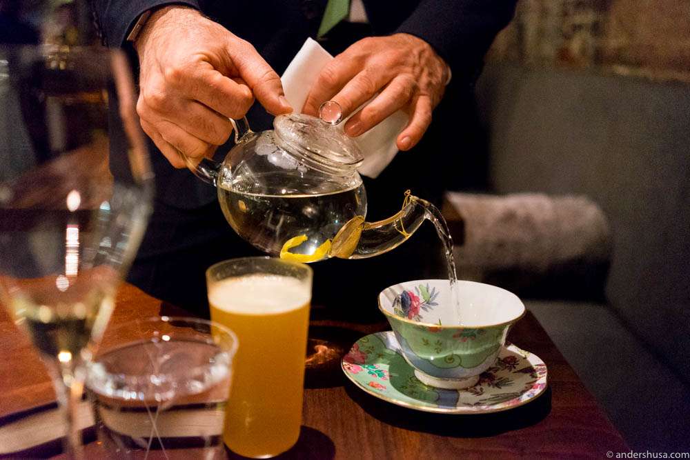 A cup of tea (or technically tisane) to cleanse the palate?