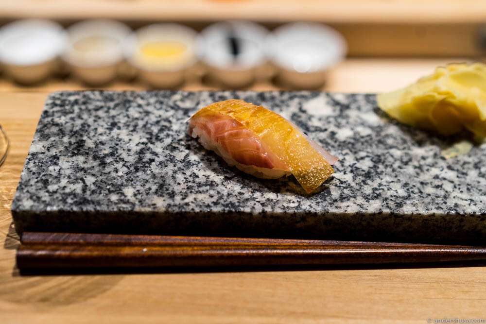 Gilt-head bream (dorade), shiraita kombu & shoyu