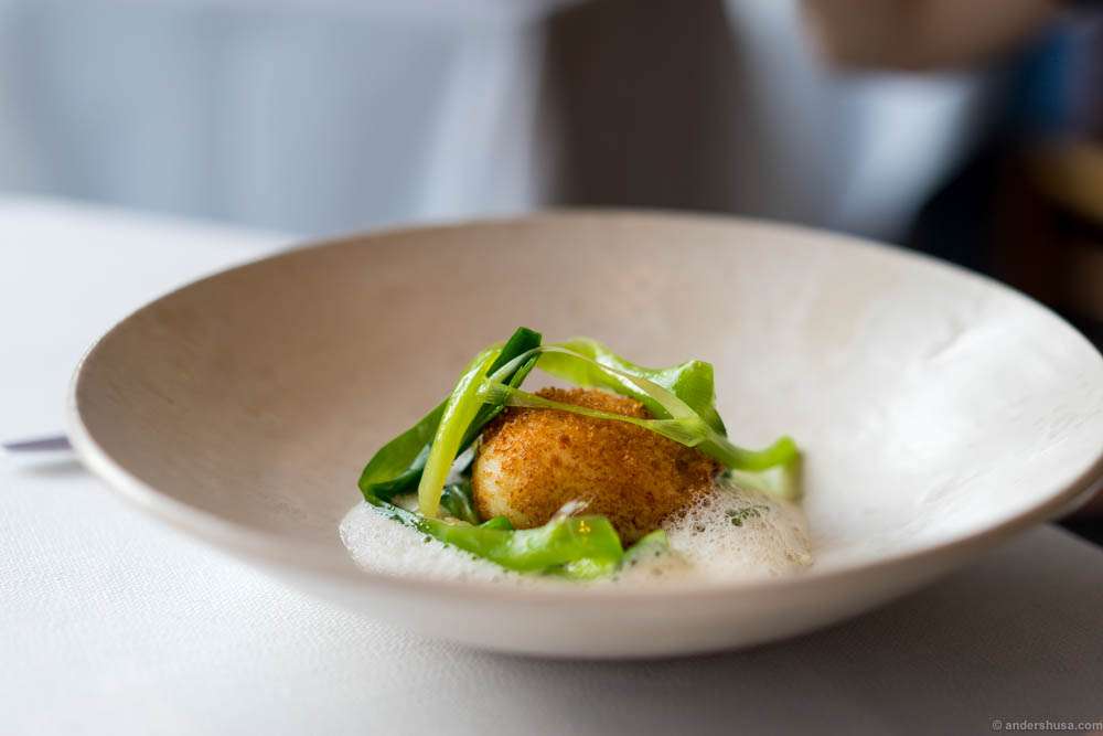 A signature dish at Falsled Kro: Deep fried egg