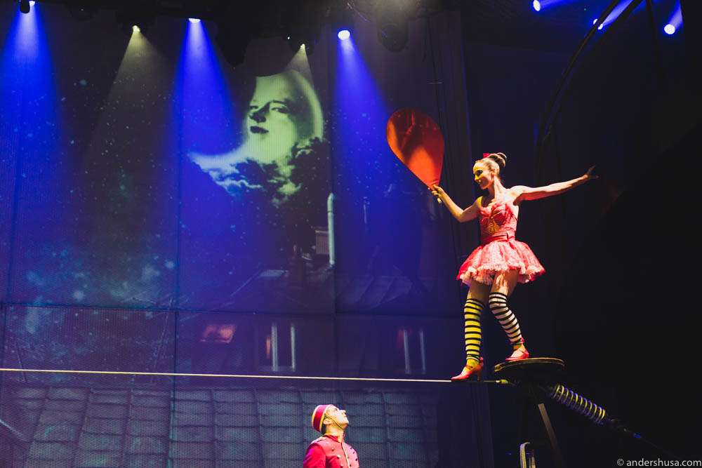 The Cirque du Soleil tightrope walker
