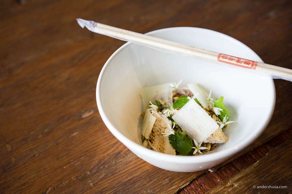 Herring bowl with barley, cucumber, avocado, herring & coriander by Trio