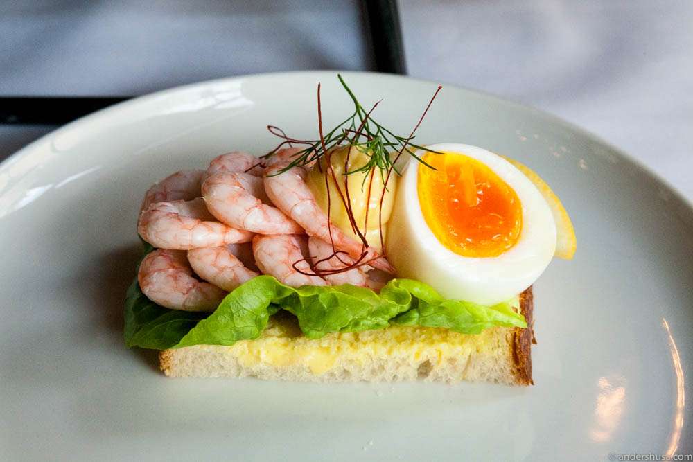 Hand-peeled shrimps, boiled egg, mayo & lemon on sourdough