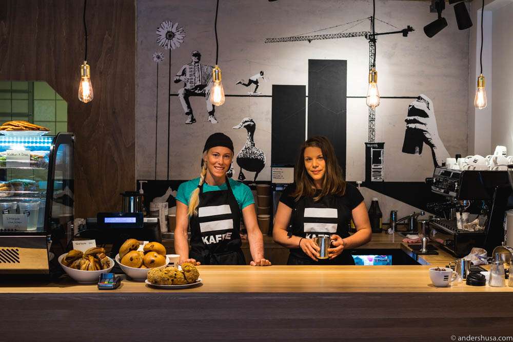 Gro Anita Sakstad to the left, and professional barista Elisa Iro to the right