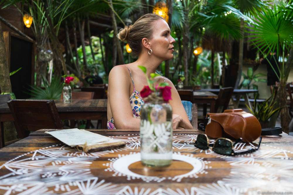 Getting settles in the jungle restaurant