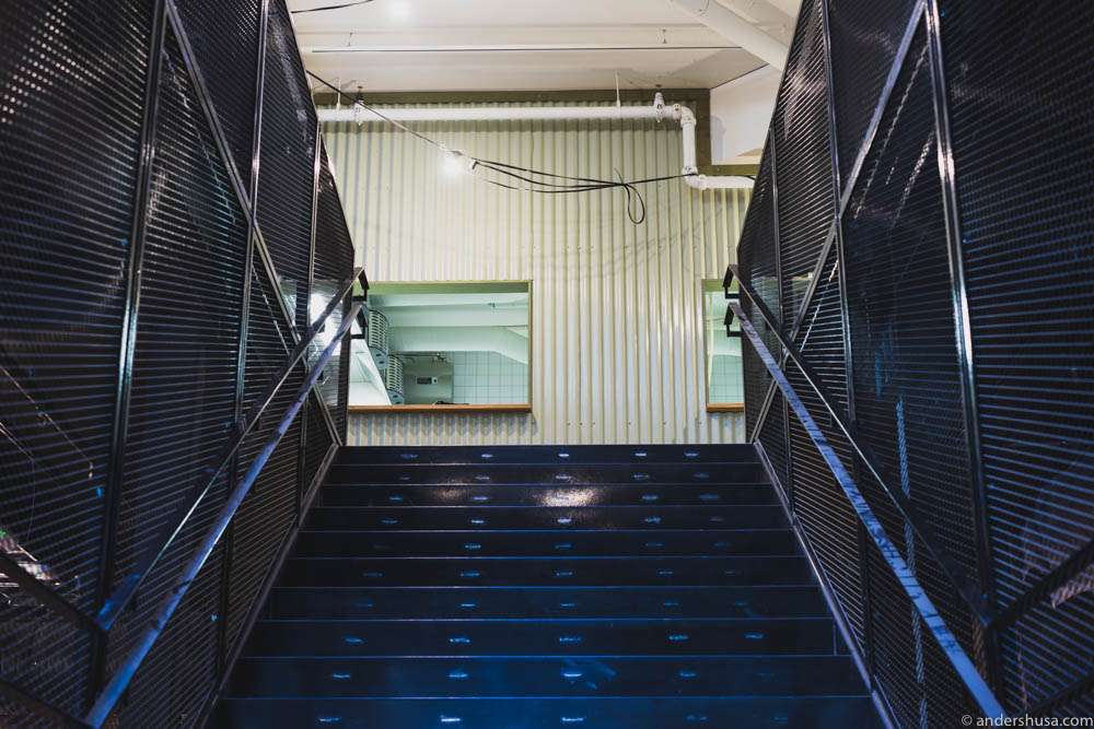 Up the stairs to the pop-up kitchen on the second floor