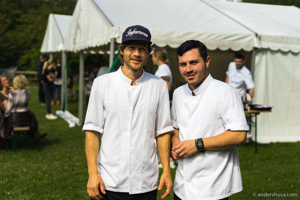 Geranium's head chef Rasmus Kofoed to the left, and Thanos Feskos the assistant head chef