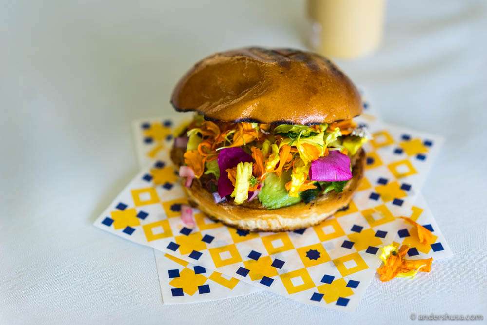 Hija de Sanchez' Cochinita in brioche buns with wild flowers