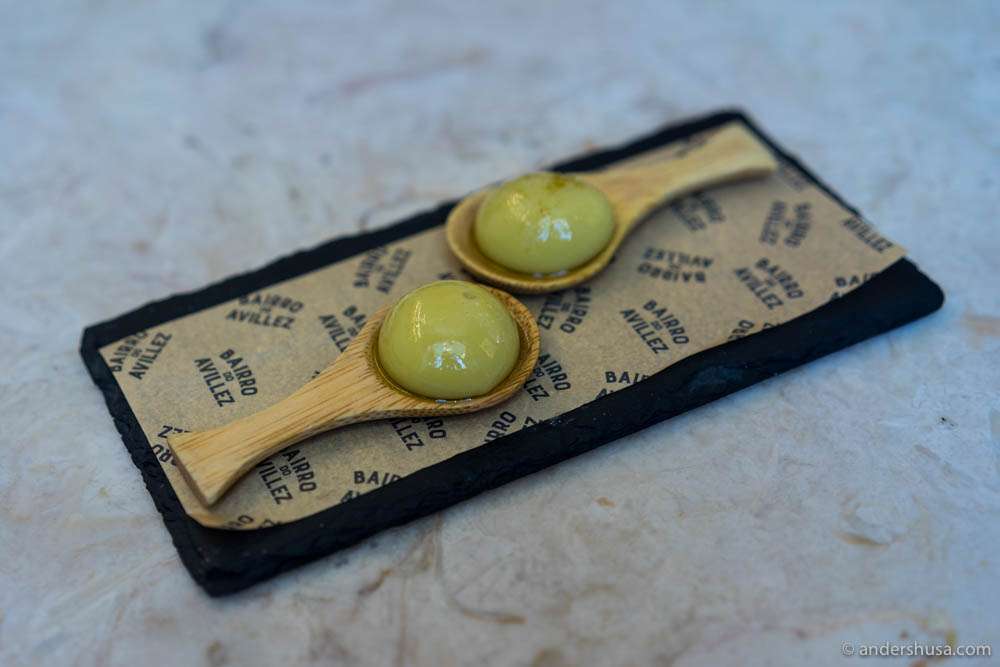 XL exploding olives – inspired by El Bulli?
