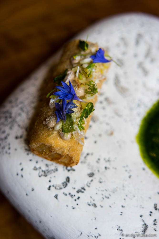 "Tørrfisk" can actually look this tempting! Served with a pesto of fermented lemon & ramson.