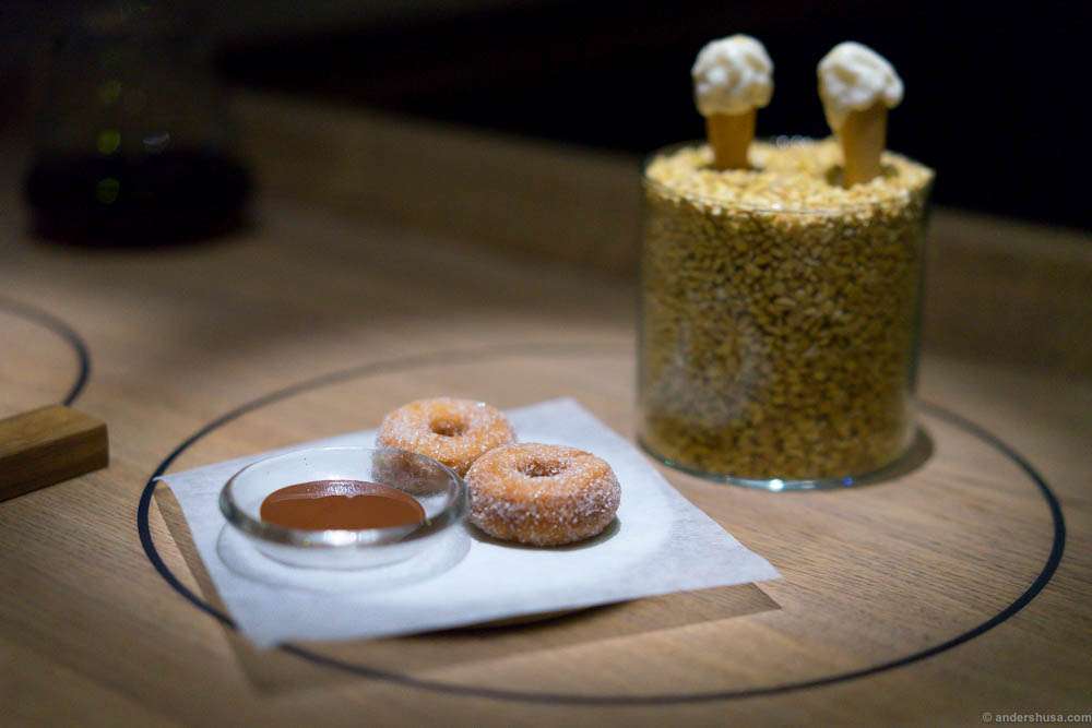 Elderflower cornets and donuts