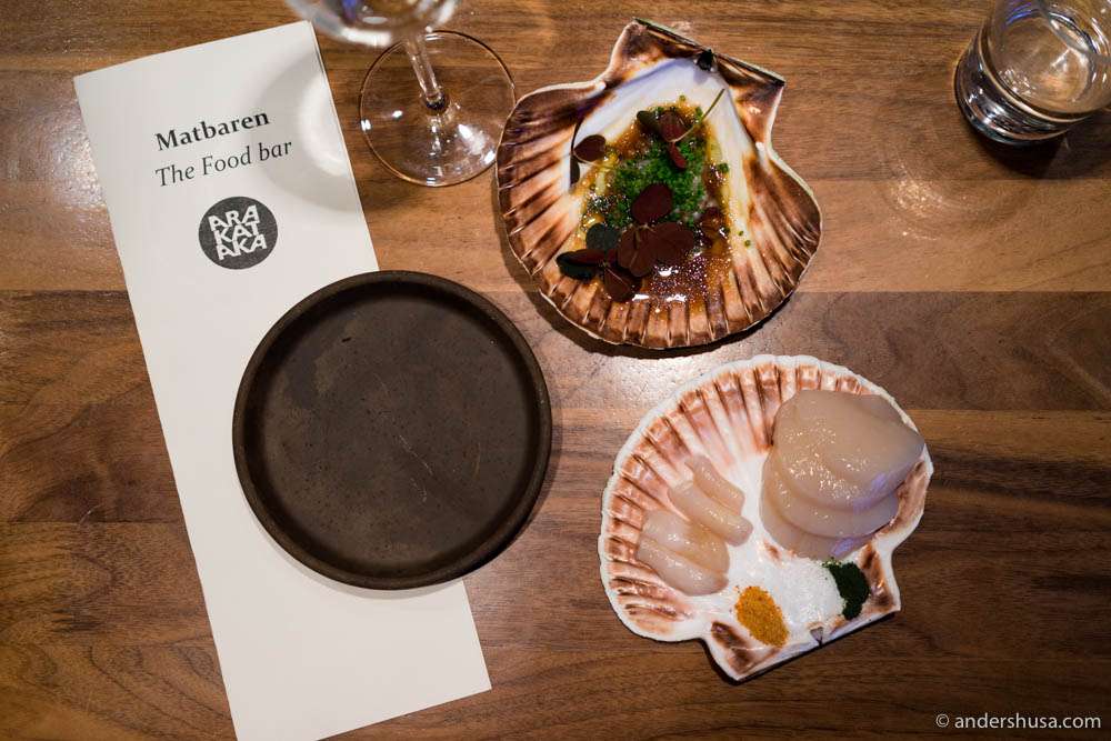 Scallops & razor clams in porcini soy with tapioca