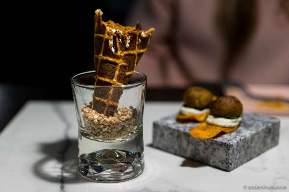 Cheese ice cream – Beemster XO, fig confit & waffle