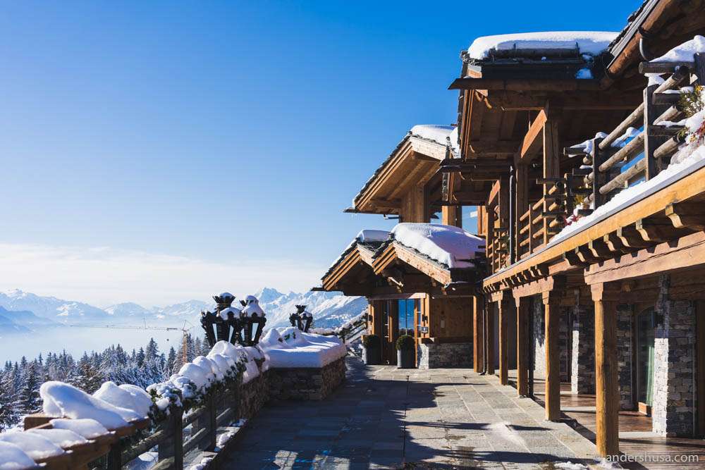 View from the five-star Le Crans Hotel