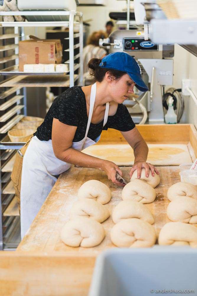 Kristin makes bread the old-fashioned way.