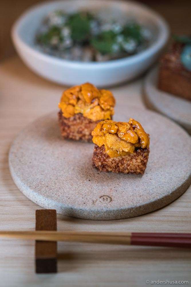 Uni, tapioca, and brown butter.