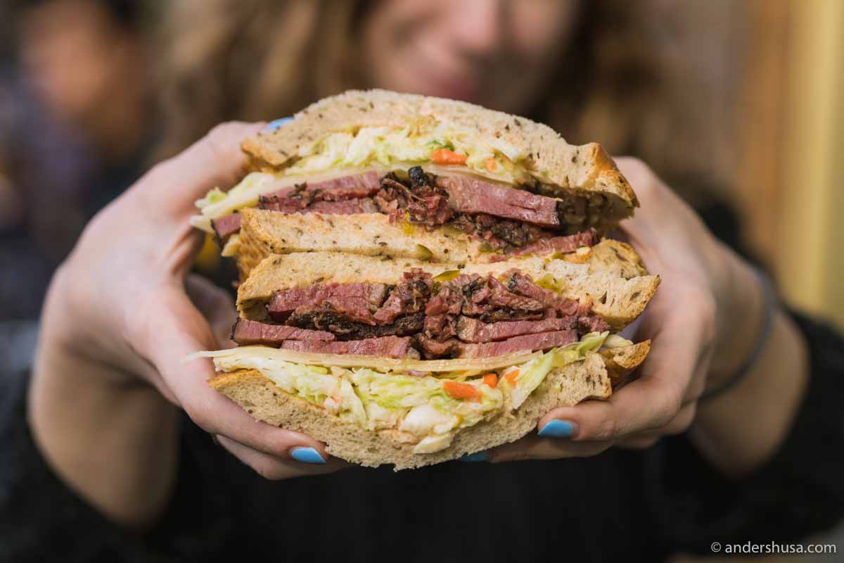 Legendary pastrami sandwich at Langer's Deli