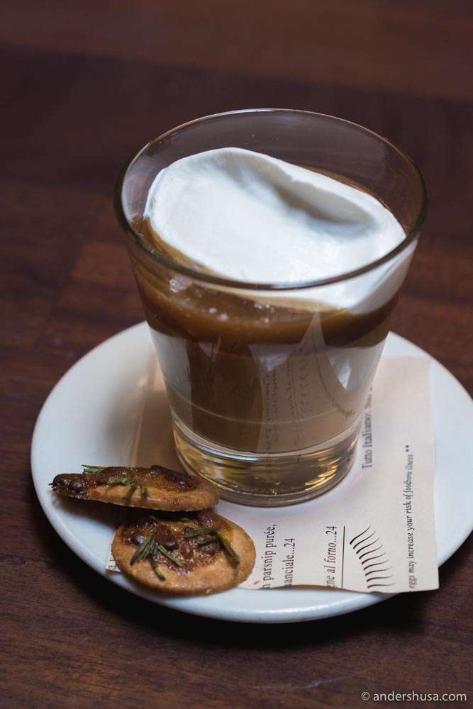 The legendary butterscotch budino is a must for dessert!