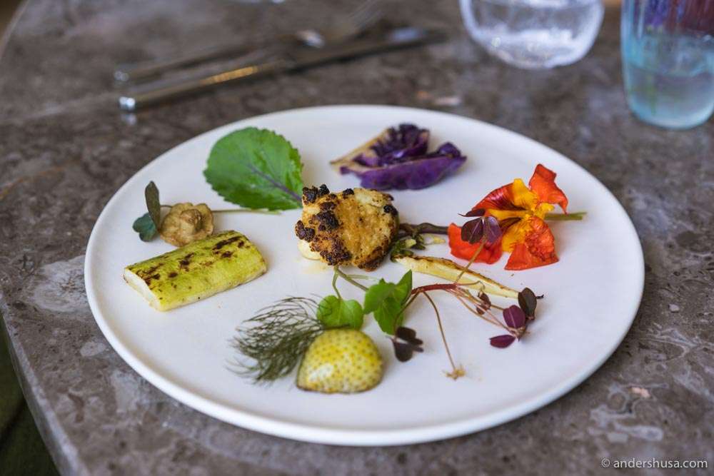 Restaurant Angelika serves a completely plant-based tasting menu.