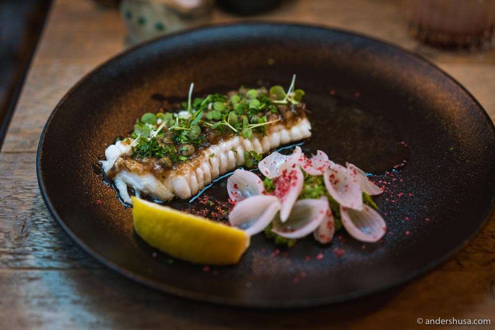 Grilled Faroese skate at The Tarv Grillhouse.