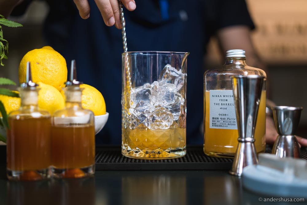 kōnā's bartenders craft unique drinks inspired by Japan.