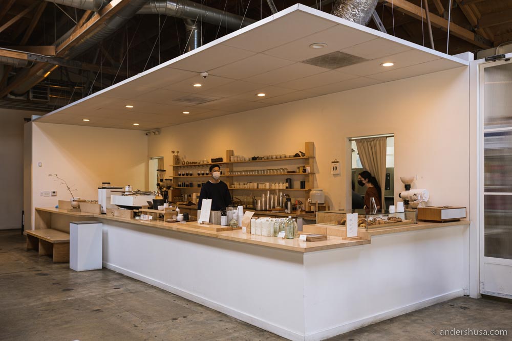 Maru's minimalistic café in the Arts District.