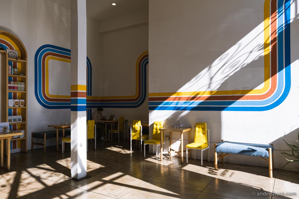 Obet and Del's has the most colorful design we've seen in a coffee shop.