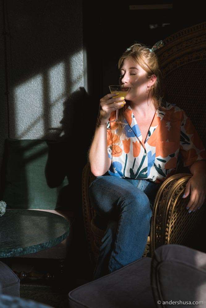 Sippin' in the shadows.