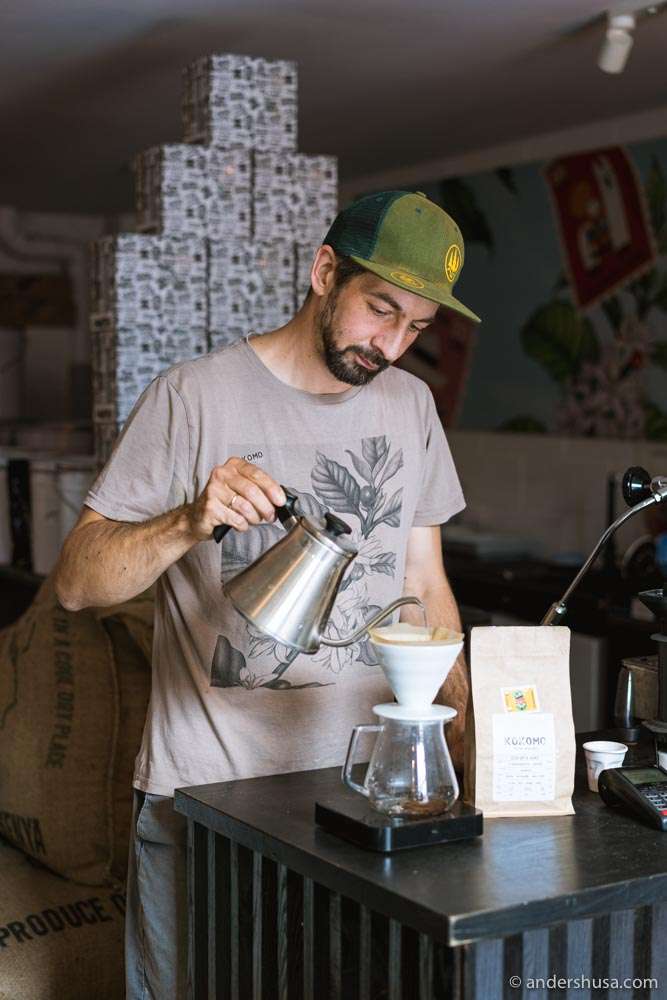 We tried an Ethiopian hand brew with a V60.