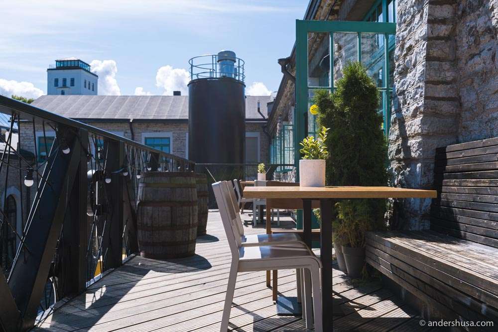 The outdoor seating is perfect on a sunny day.