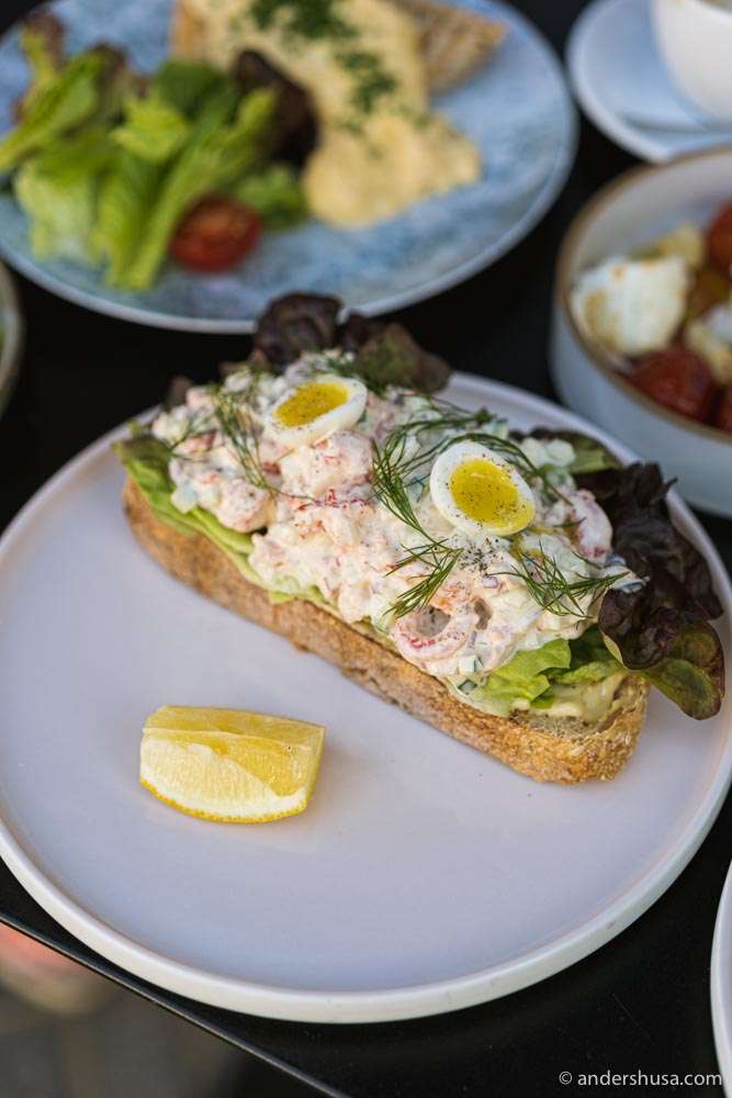 Anders loved the crayfish smørrebrød at Tsunft.