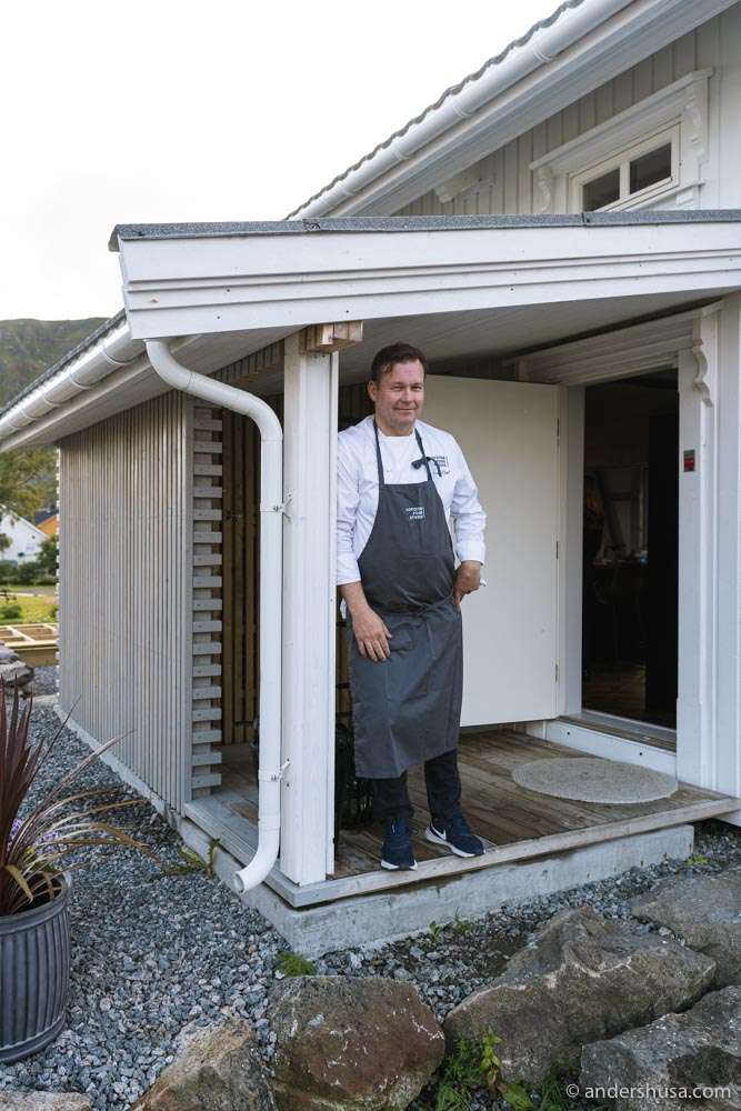 Chef Roy Magne Berglund transformed his garage into a chef’s counter.