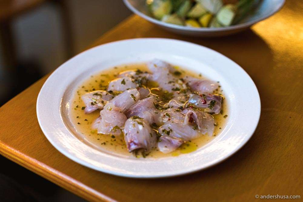 Sea bass ceviche.