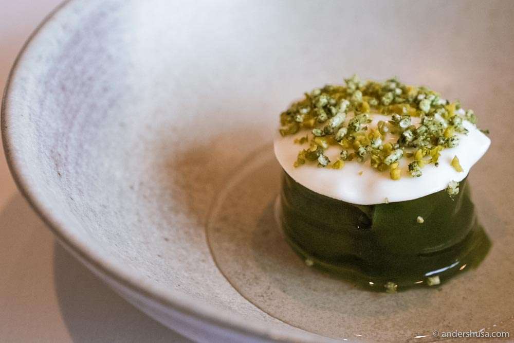 Matcha, pear, and jasmine rice.