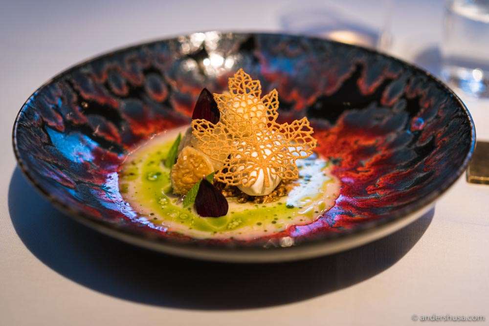 Pear, chocolate, nuts, and spice-infused ice cream.