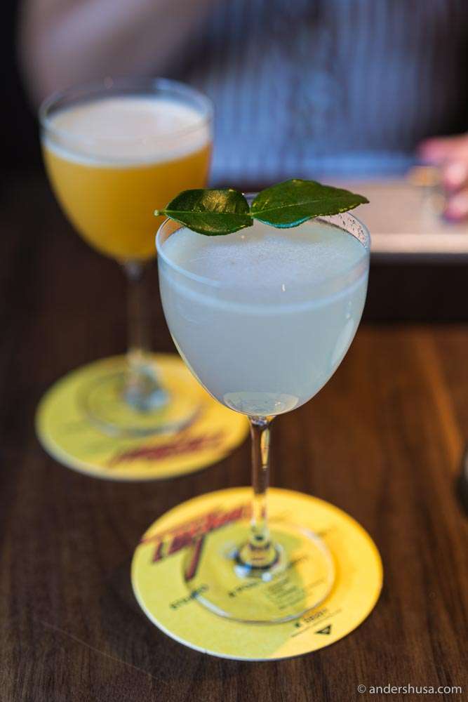 The Wilson cocktail with rum and coconut.