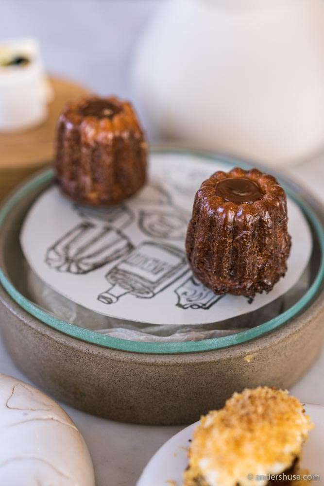 Canelé with aquavit and salted caramel.