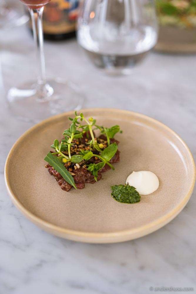 Beef tartare, horseradish cream, & ramson pesto.