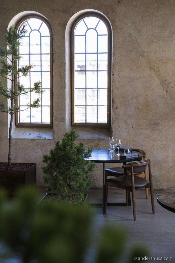 Natural light comes through the windows.